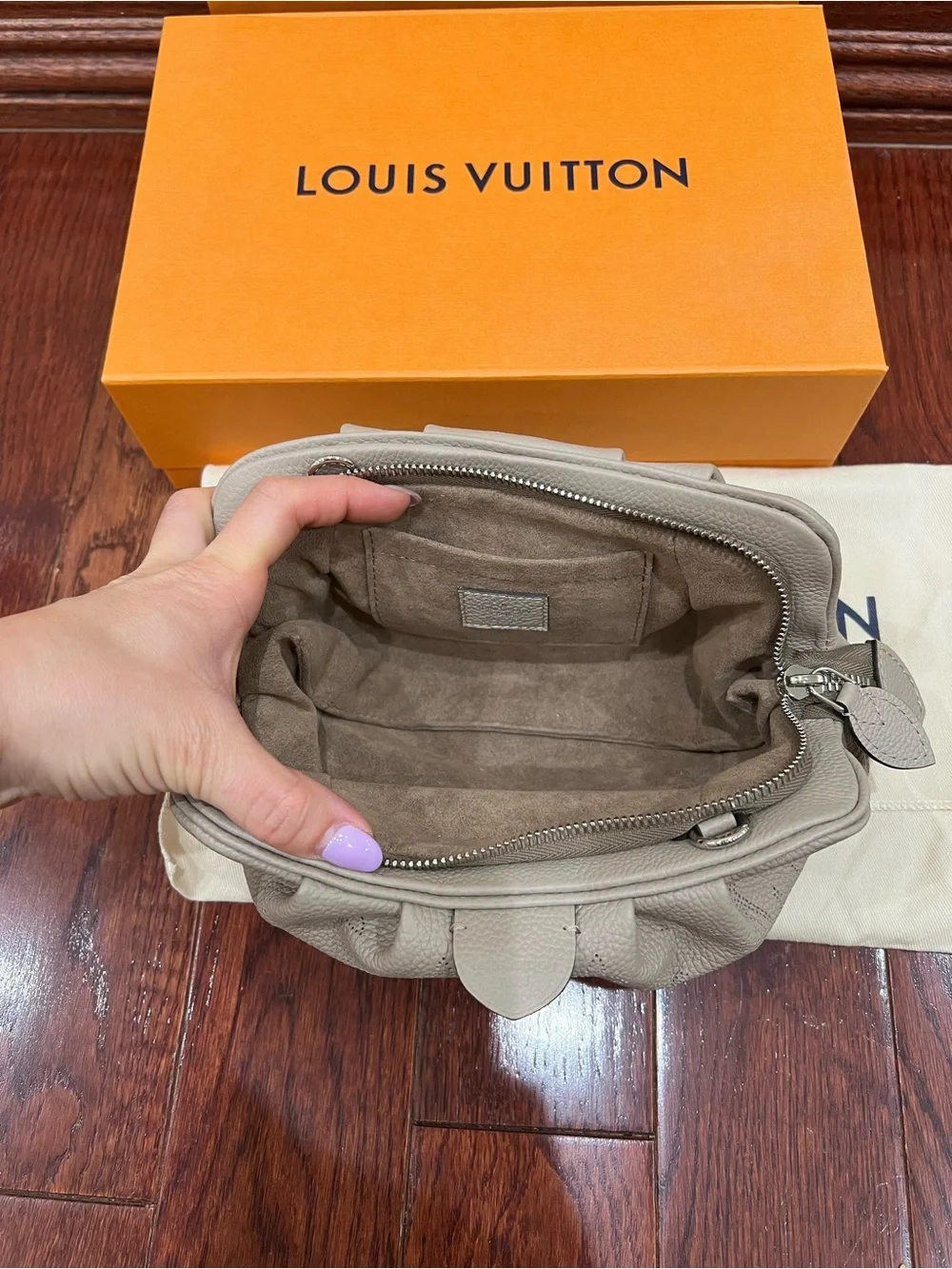 New Louis Vuitton Mahina Scala Mini Pouch Galet